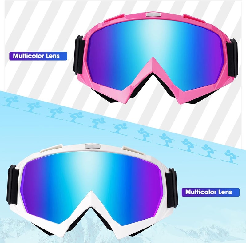 Braylin Adult Ski Goggles, 2-Pack Snowboard Goggles for Youth, Teens, Men & Women, Wide View Snowmobile Goggles - Image 2
